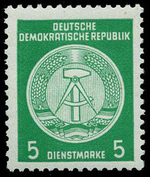 5 Pf. Dienstmarke 1954, Type II (Zeichnung 4), Wz. 2 X II, ...